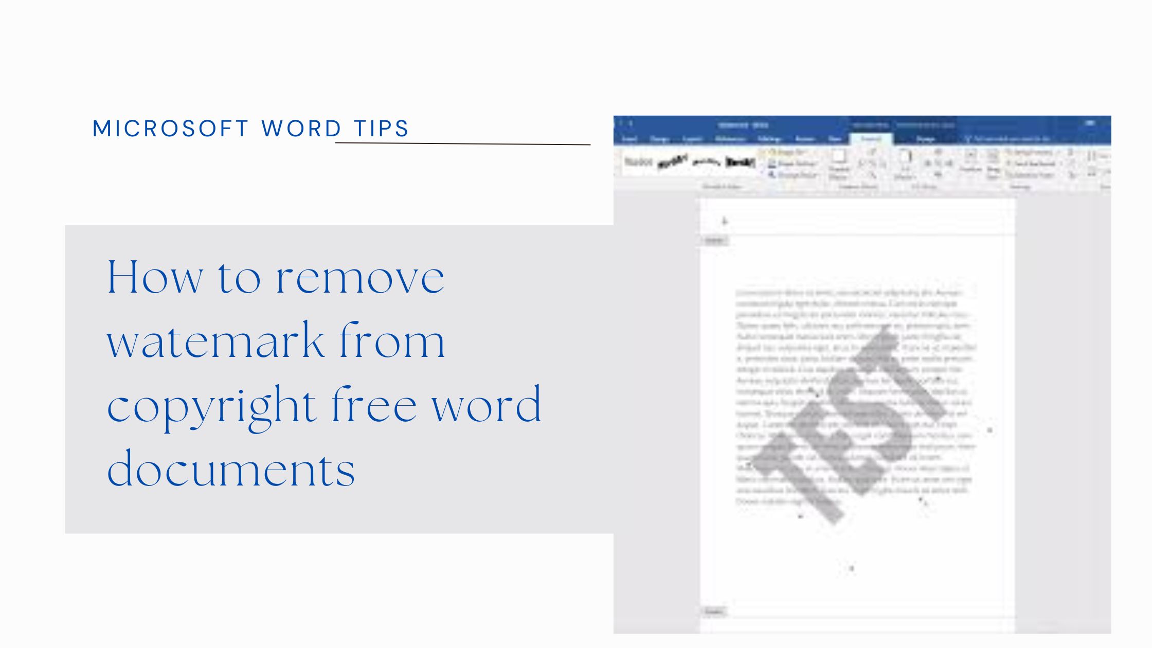 remove watermark from word